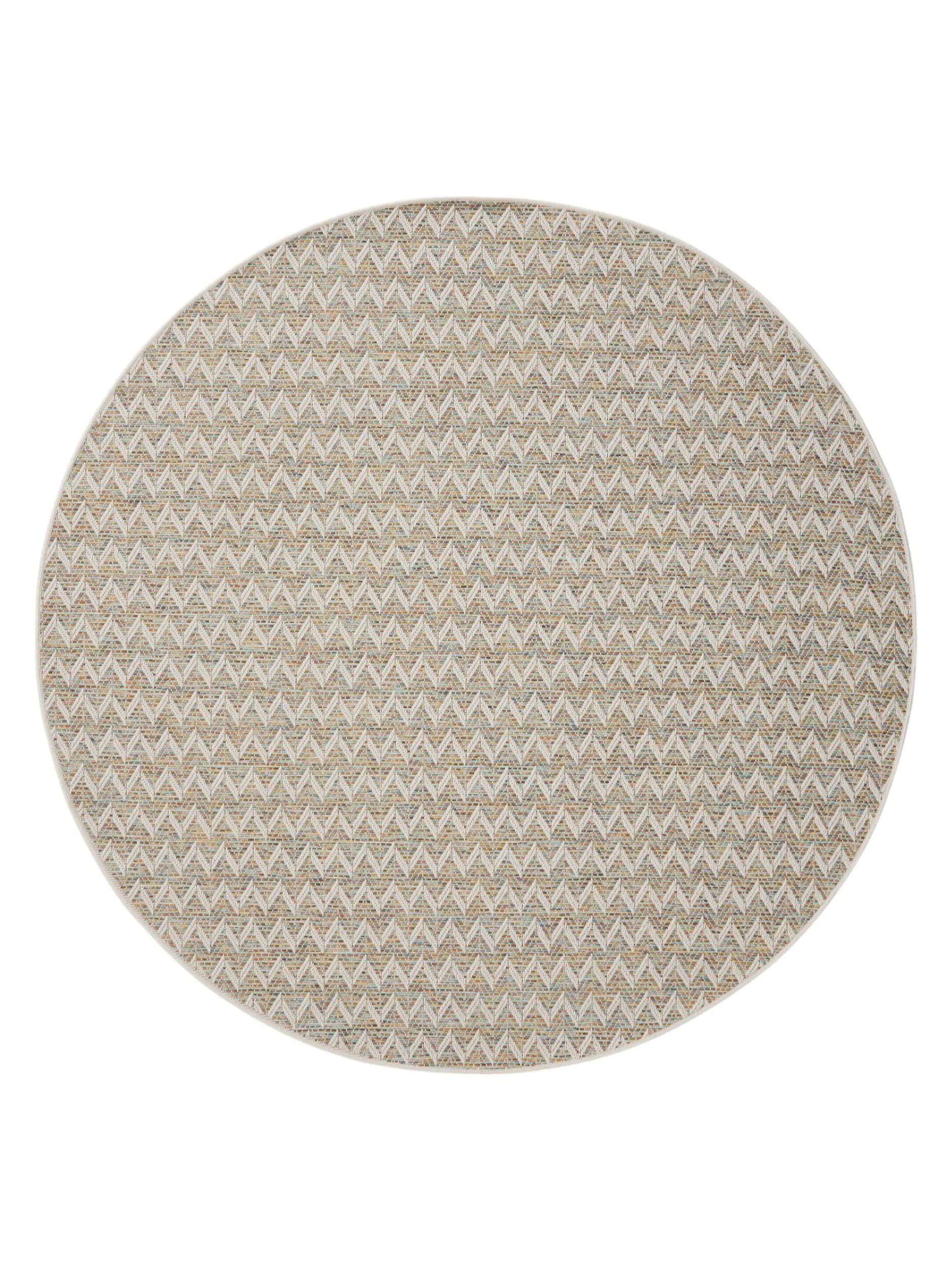In- & Outdoor Rundteppich Agra Blau/Creme 60007967-222104 In- & Outdoor Rundteppich Agra Blau/Creme 60007967-222104