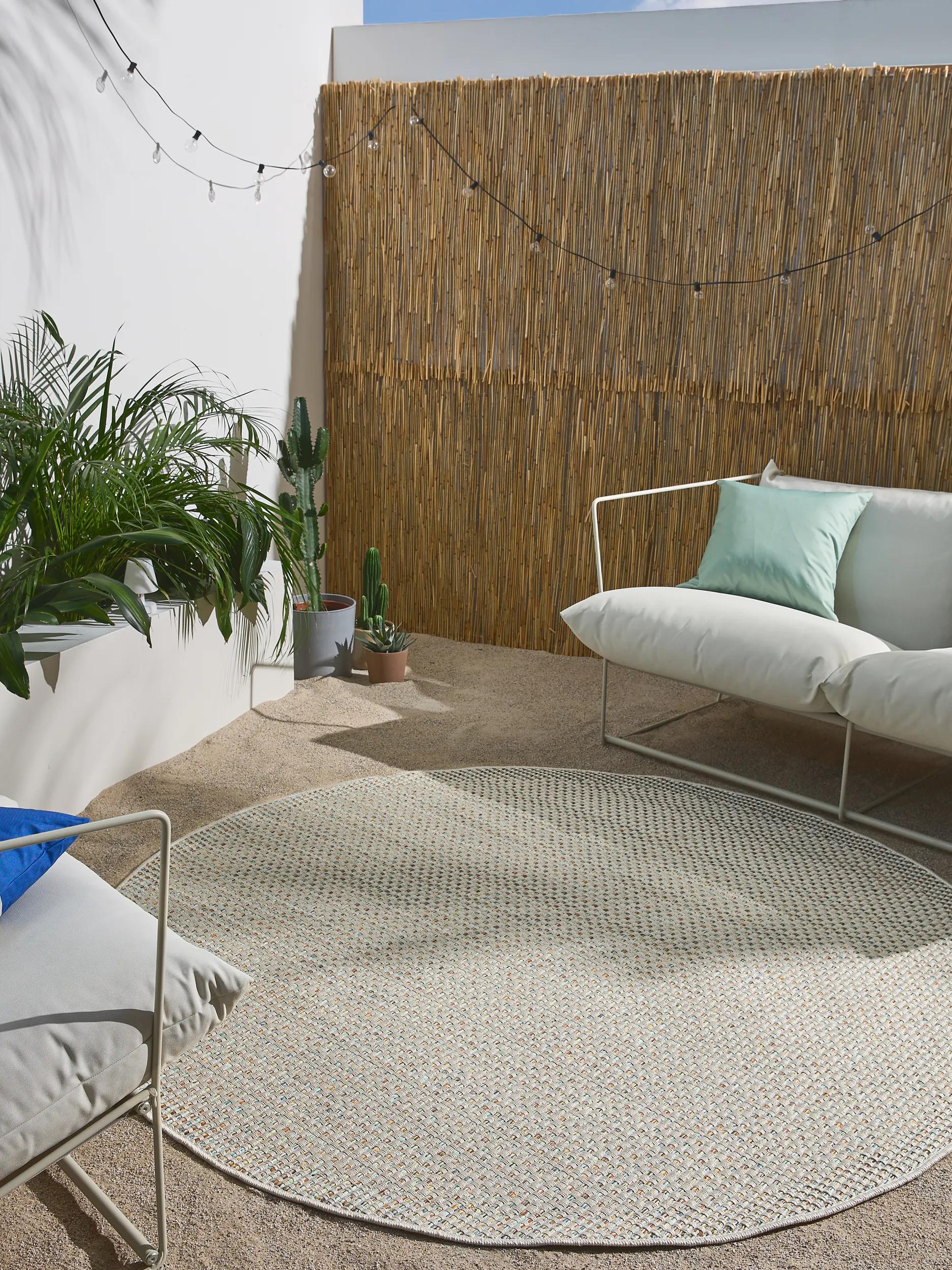 In- & Outdoor Rundteppich Agra Creme/Blau 60007967-205104 In- & Outdoor Rundteppich Agra Creme/Blau 60007967-205104 – Bild 2