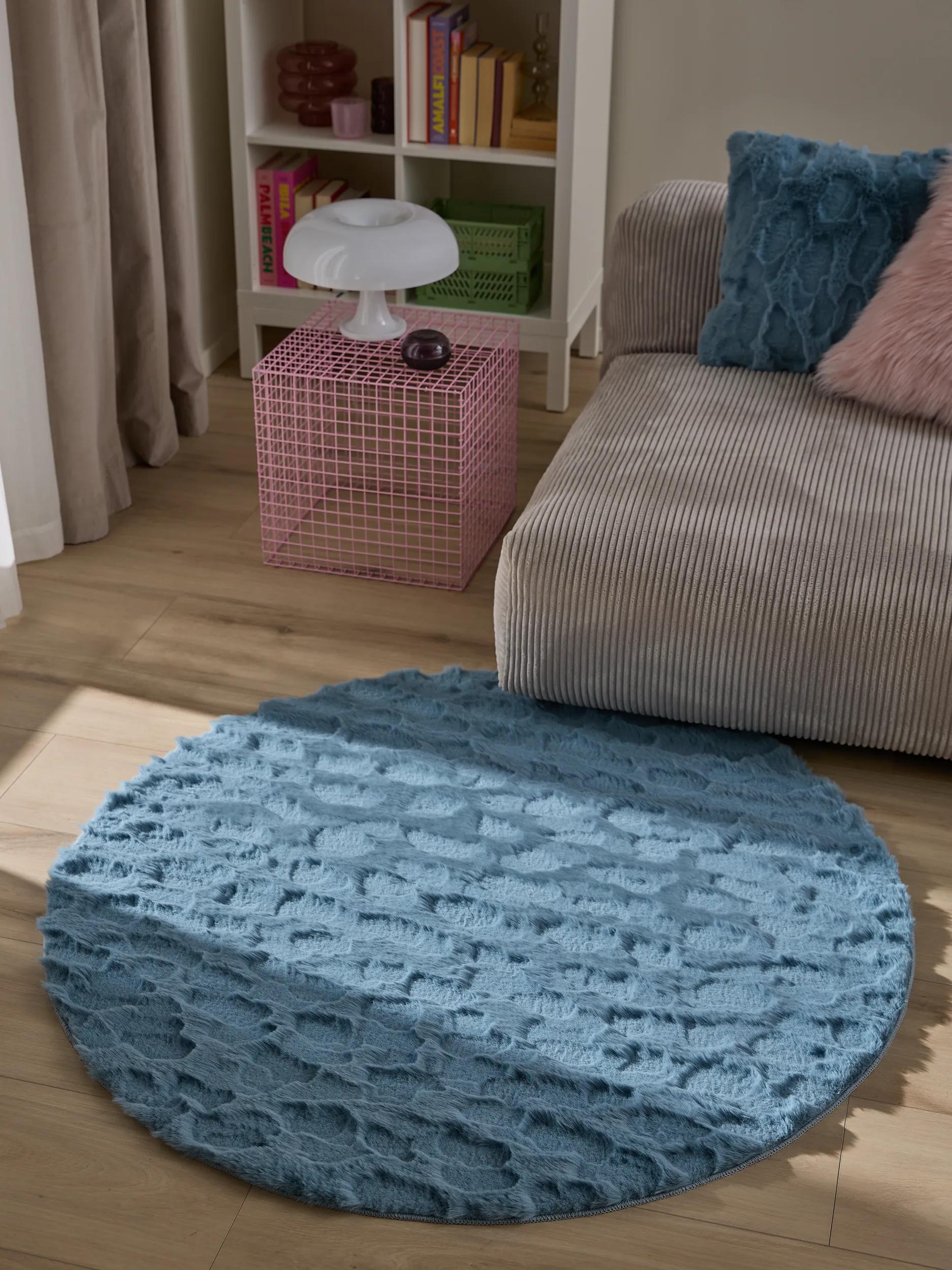 Kunstfell-Teppich Immy Blau 60007925-22104 Kunstfell-Teppich Immy Blau 60007925-22104 – Bild 2
