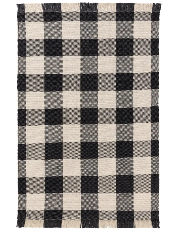 Baumwollteppich Lucy Schwarz/Weiß 60007661-37101