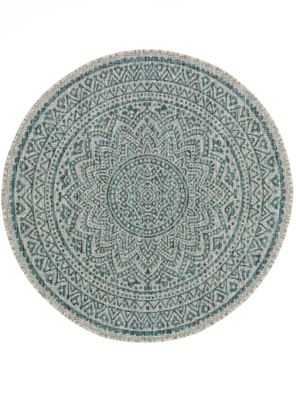 In- & Outdoor Rundteppich Cleo Beige/Blau 60005964-75104