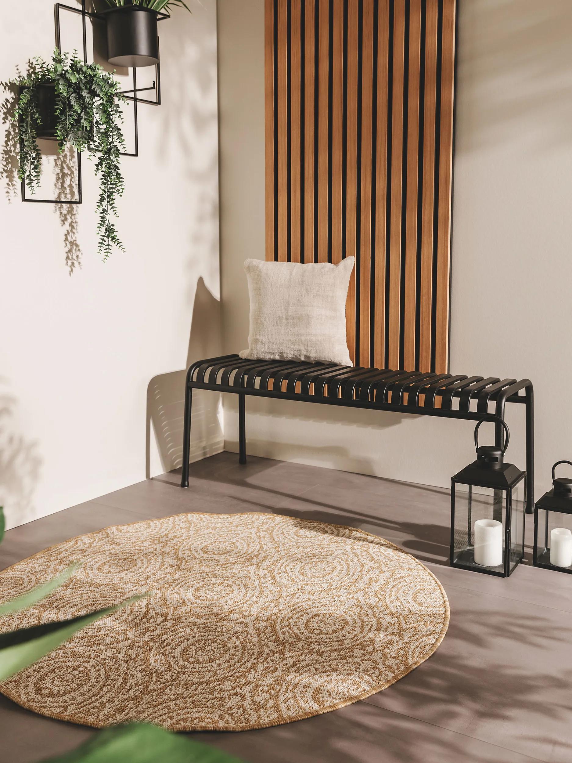 In- & Outdoor Rundteppich Cleo Creme/Beige 60004952-130104 In- & Outdoor Rundteppich Cleo Creme/Beige 60004952-130104 – Bild 2