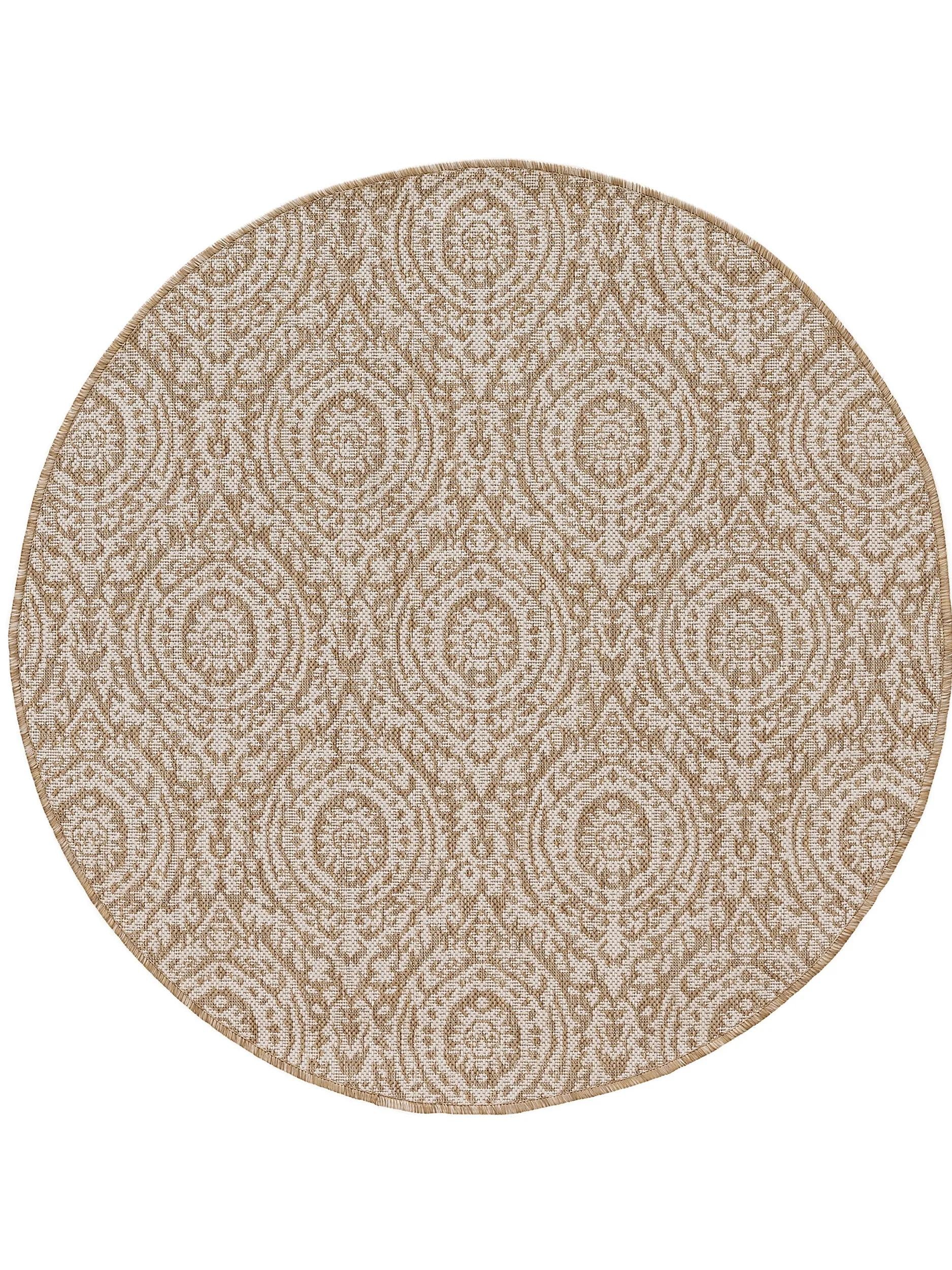 In- & Outdoor Rundteppich Cleo Creme/Beige 60004952-130104 In- & Outdoor Rundteppich Cleo Creme/Beige 60004952-130104