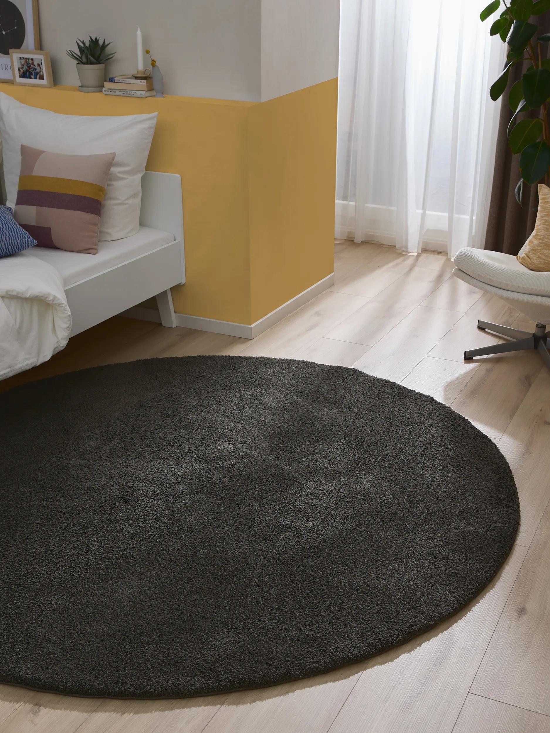 Shaggy-Rundteppich Soda Schwarz 60006705-36104 Shaggy-Rundteppich Soda Schwarz 60006705-36104 – Bild 2